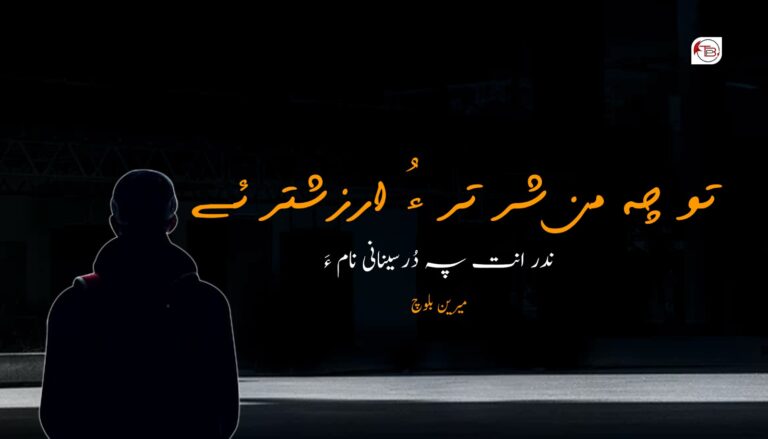 تو چہ من شر تر ءُ ارزشتر ئے- میرین بلوچ
