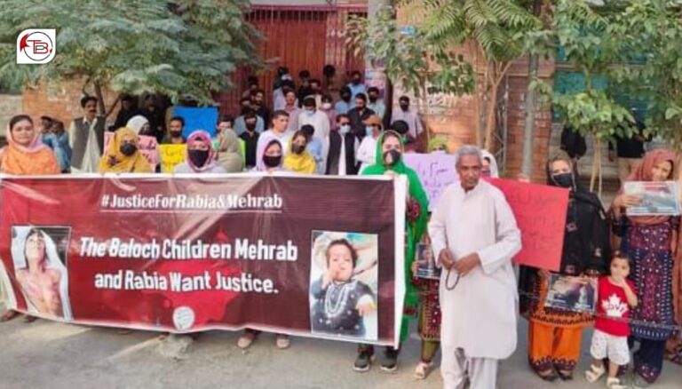بلوچ یکجھتی کمیٹی ءِ نیمگ ءَ رابعہ بلوچ ءِ لوگ ءِ تہ ءَ دور کنگ ءُ مھراب پندرانی “ناھکیں کوش ءِ ھلاپ ءَ زھرشانی