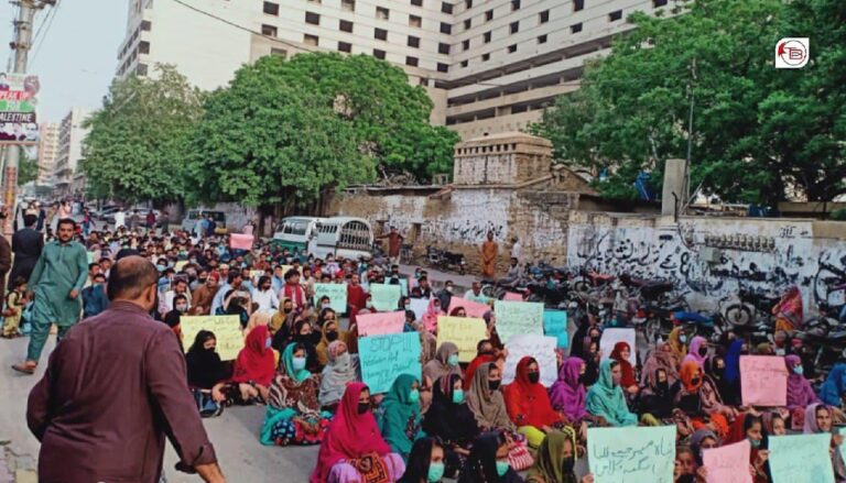 بساک ءِ چیئرپرسن صبیحہ بلوچ ءِ برات ءُ ناکوزتک ءِ یل کنگ ءِ واستا کراچی ءَ زھرشانی