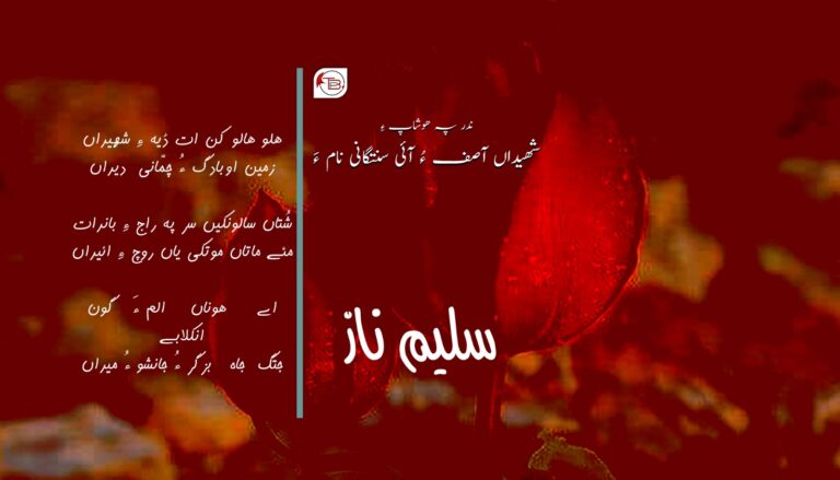 ندر پہ هوشاپ ءِ شهیداں آصف ءُ آئی سنتگانی نام ءَ – سلیم ناز