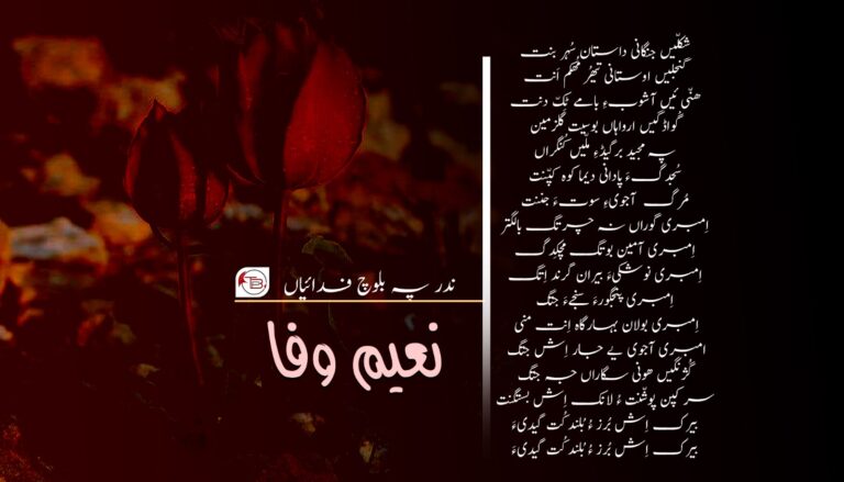 ندر پہ بلوچ فدائیاں – نعیم وفا