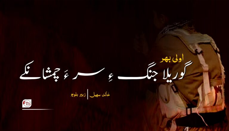 گوریلا جنگ ءِ سر ءَ چمشانکے- خالد سھیل | زبیر بلوچ