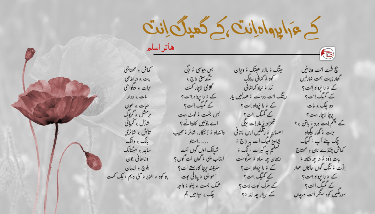 کے ءَ را پرواہ اِنت، کے گمیگ اِنت؟- ھاتر اسلم