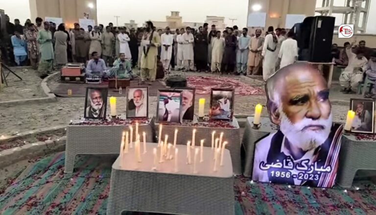 بلوچی زبان ءِ نامداریں شائر نمیرانیں مبارک کازی ءِ یات ءَ مراگشانی درچ برجاہ انت