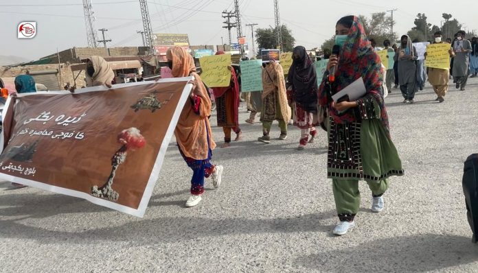 شال ءَ بلوچ یکجھتی کمیٹی ءِ نیمگ ءَ چہ ڈیرہ بگٹی ءَ زورانسری آوار جنی ءِ بگیری ءَ زھرشانی ءُ روانک کشگ بیتگ