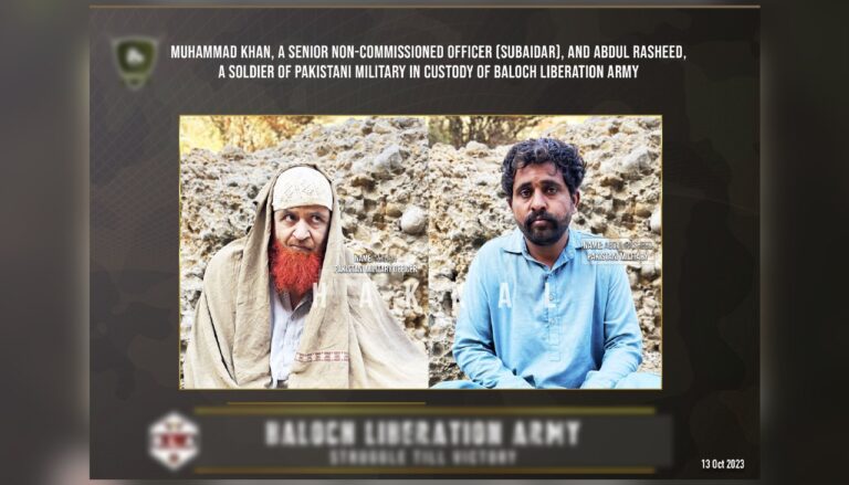 پاکستانی پوج ءِ یک آفیسرے ءَ ھوار دو کارندھانی دزگیر کنگ ءِ زمہ واری ءَ من ایں – بی ایل اے