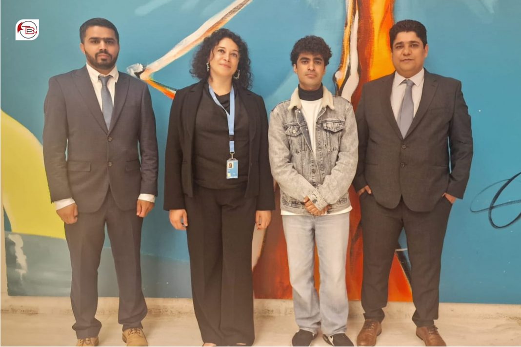 بی این ایم ءِ یک ٹولی ءَ اکوام متھدہ ءِ ھاسیں نمائندگ ڈاکٹر ایلیسا مورجیرا ءَ گوں گند ءُ نند