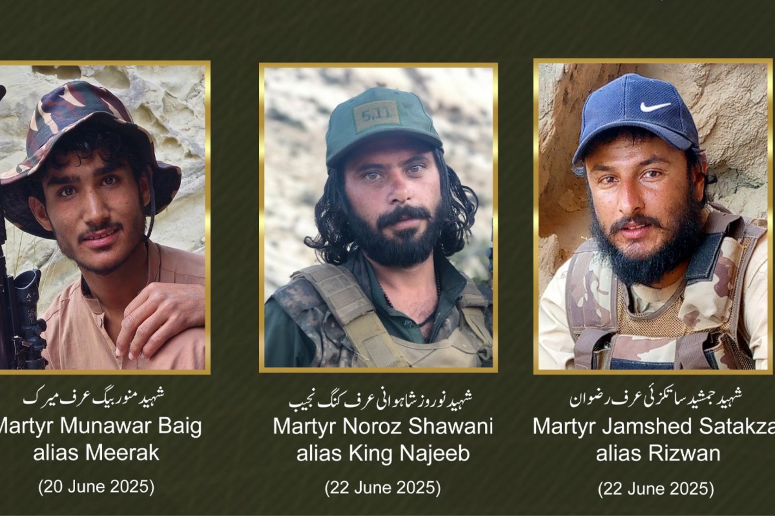 دشمن ءِ گون ءَ جنگ ءُ چوپاں شش پوجی کارندہ مرتگ ءُ سَے بھادریں سرمچار شھید – بی ایل اے