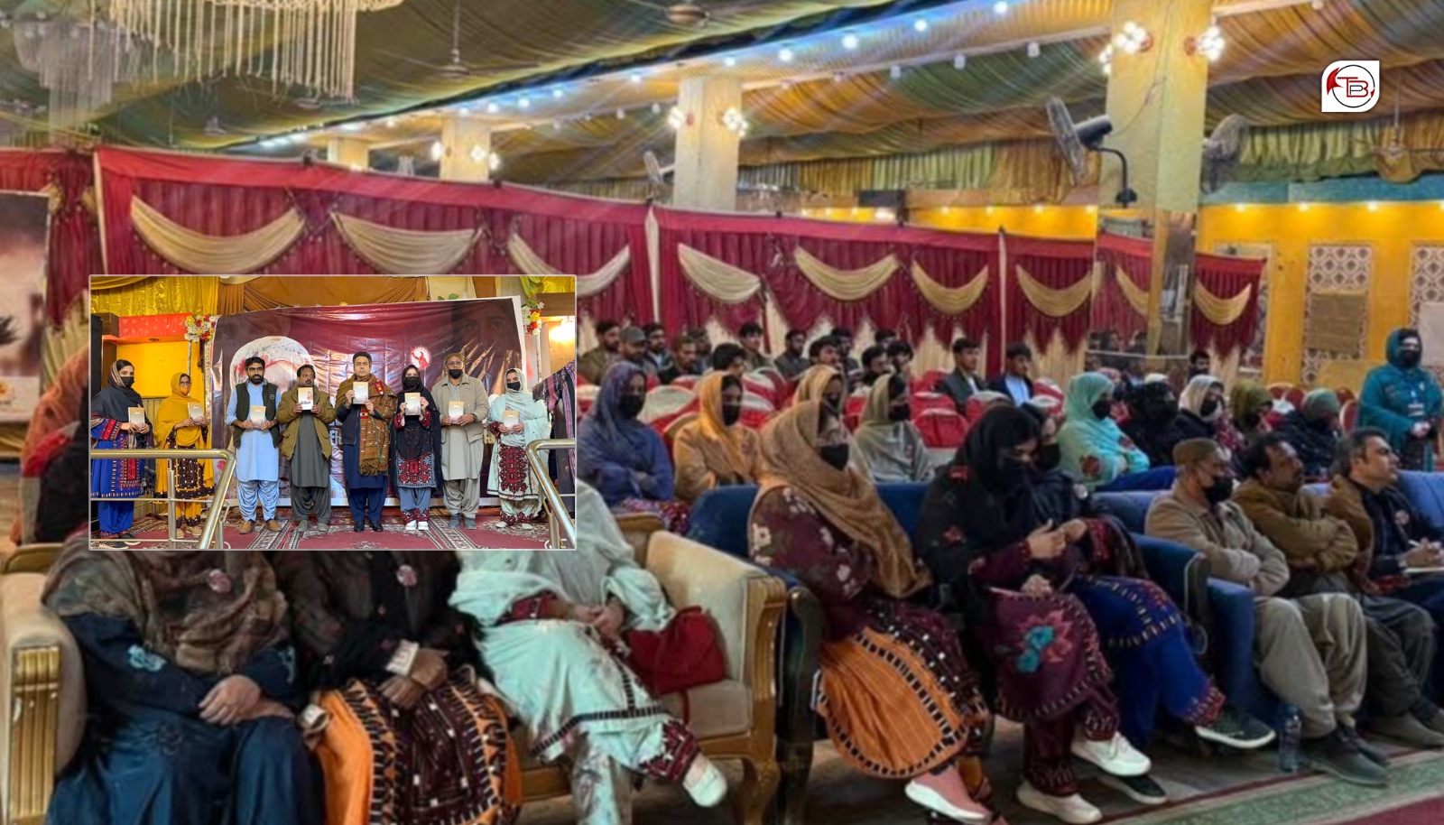 شال ءَ بلوچ وومن فارم ءِ نیمگ ءَ بانک کریمہ ءِ پنچمی سالروچ ءِ درگت ءَ مراگشے برجم دارگ بوتگ